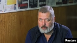 Novaya Gazeta newspaper's editor-in-chief Dmitry Muratov attends an interview in Moscow